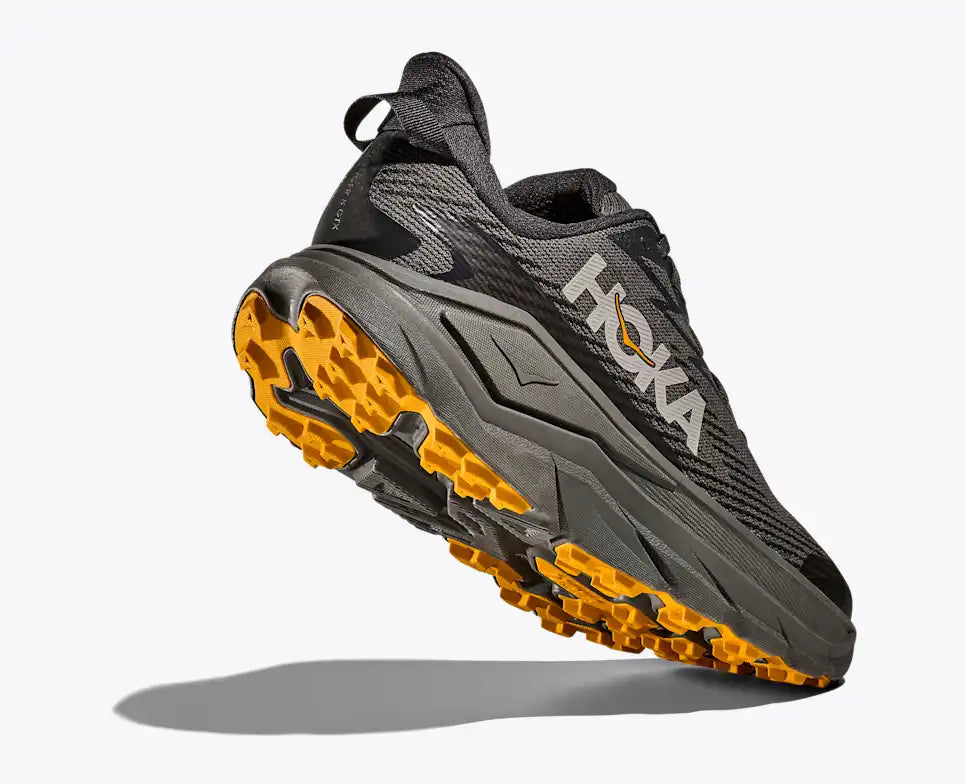 HOKA Challenger 8 GORE-TEX Men's product view 4 — Asphalt Grey / Varsity Yellow