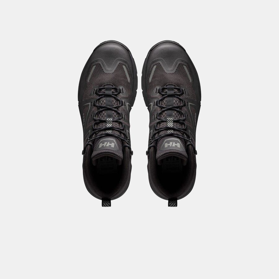 Helly Hansen Men's Cascade HELLY TECH® Waterproof Mid Cut Hiking Boots product view 3 — Black / New Light Grey