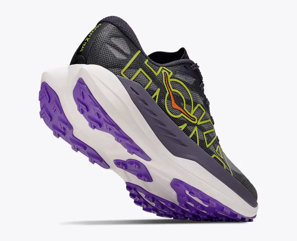 HOKA Rocket X Trail Men's product view 4 — Squid Ink / Neon Nebula