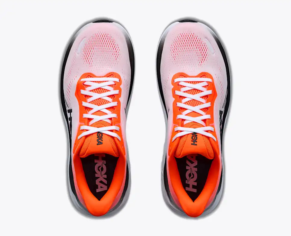 HOKA Clifton 11 Men's product view 2 — Neon Tangerine / Frost