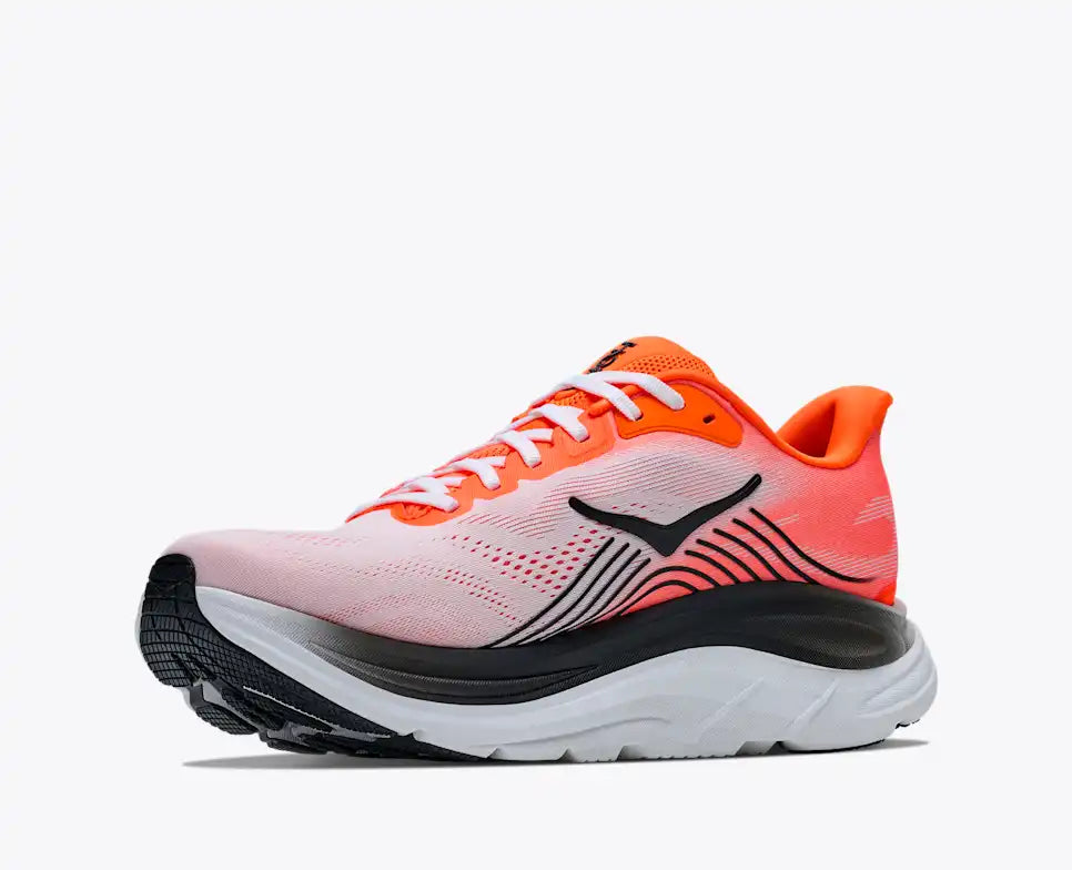 HOKA Clifton 11 Men's product view 3 — Neon Tangerine / Frost