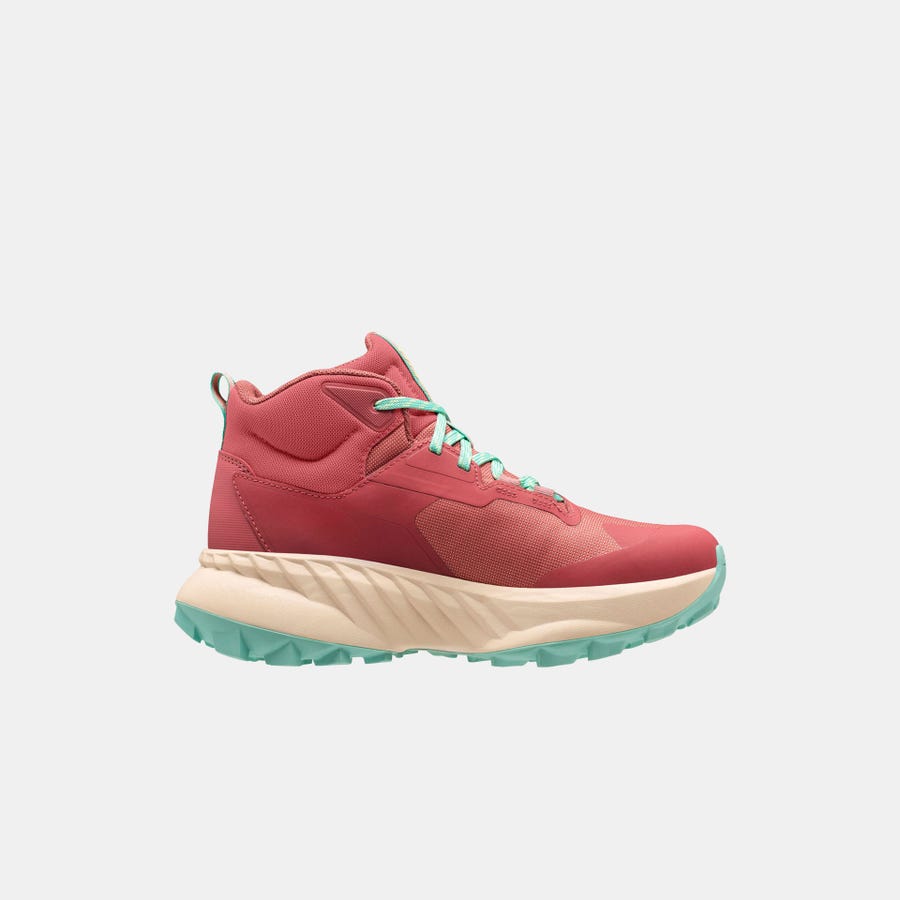 Helly Hansen Women's AWE Hiker Mid HELLY TECH® Boots product view 2 — Pink Salt / Lagoon