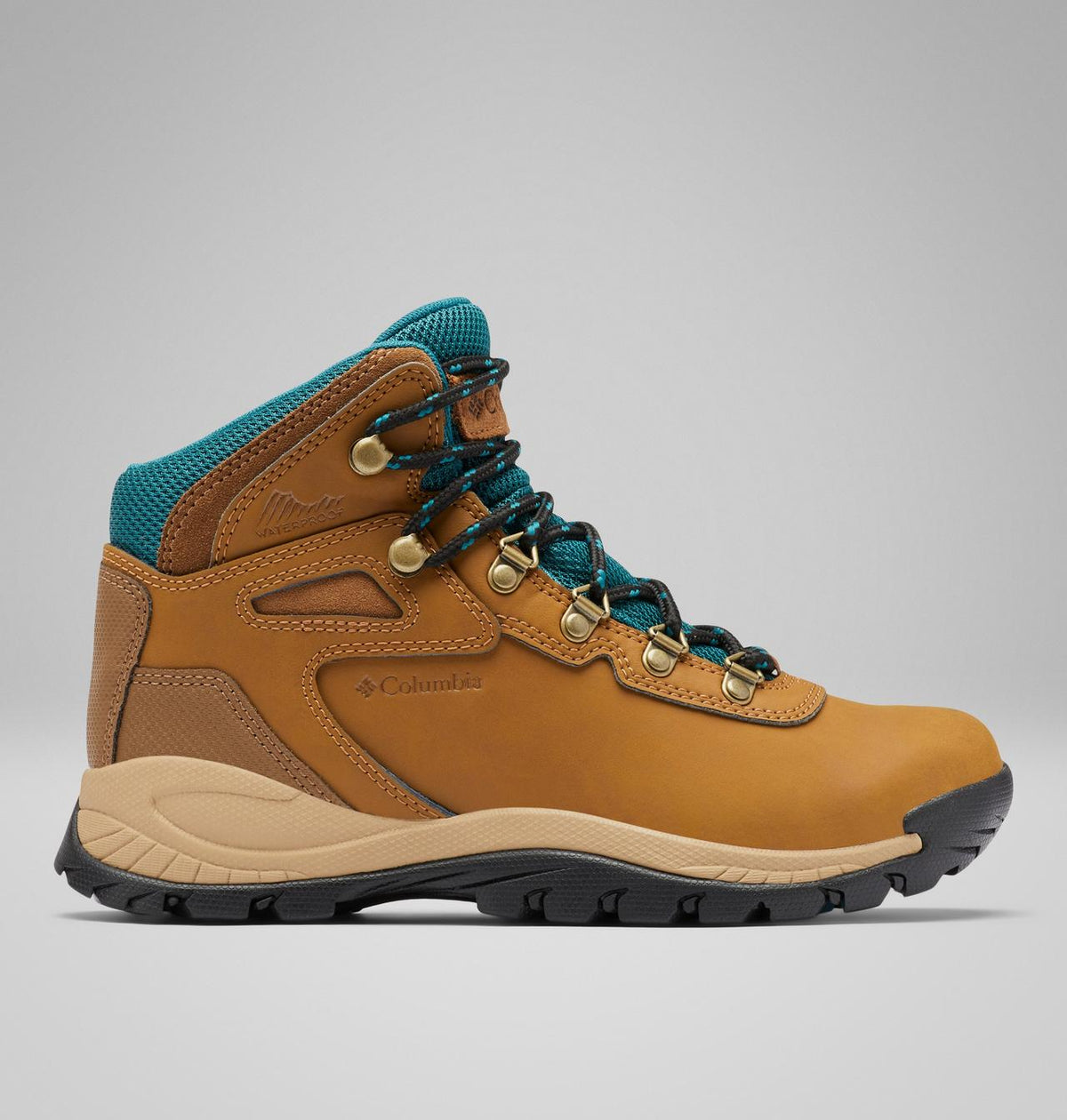 Columbia Newton Ridge Plus Waterproof Hiking Boots Women product view 1 — Elk, River Blue