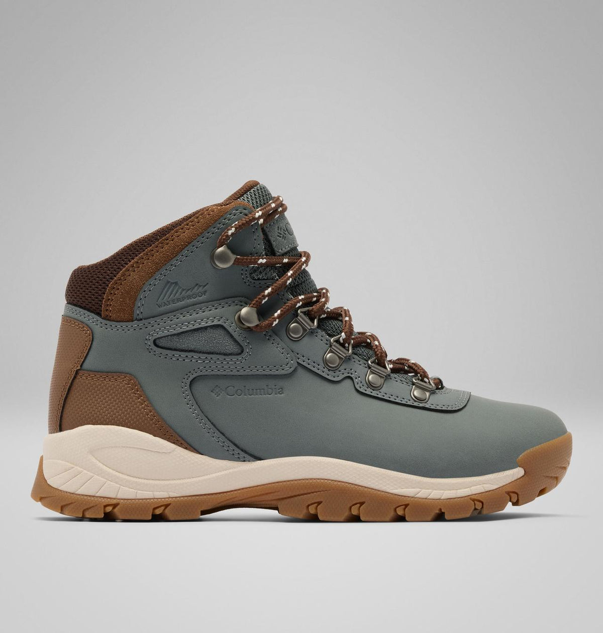 Columbia Newton Ridge Plus Waterproof Hiking Boots Women product view 1 — Sedona Sage, Nutmeg
