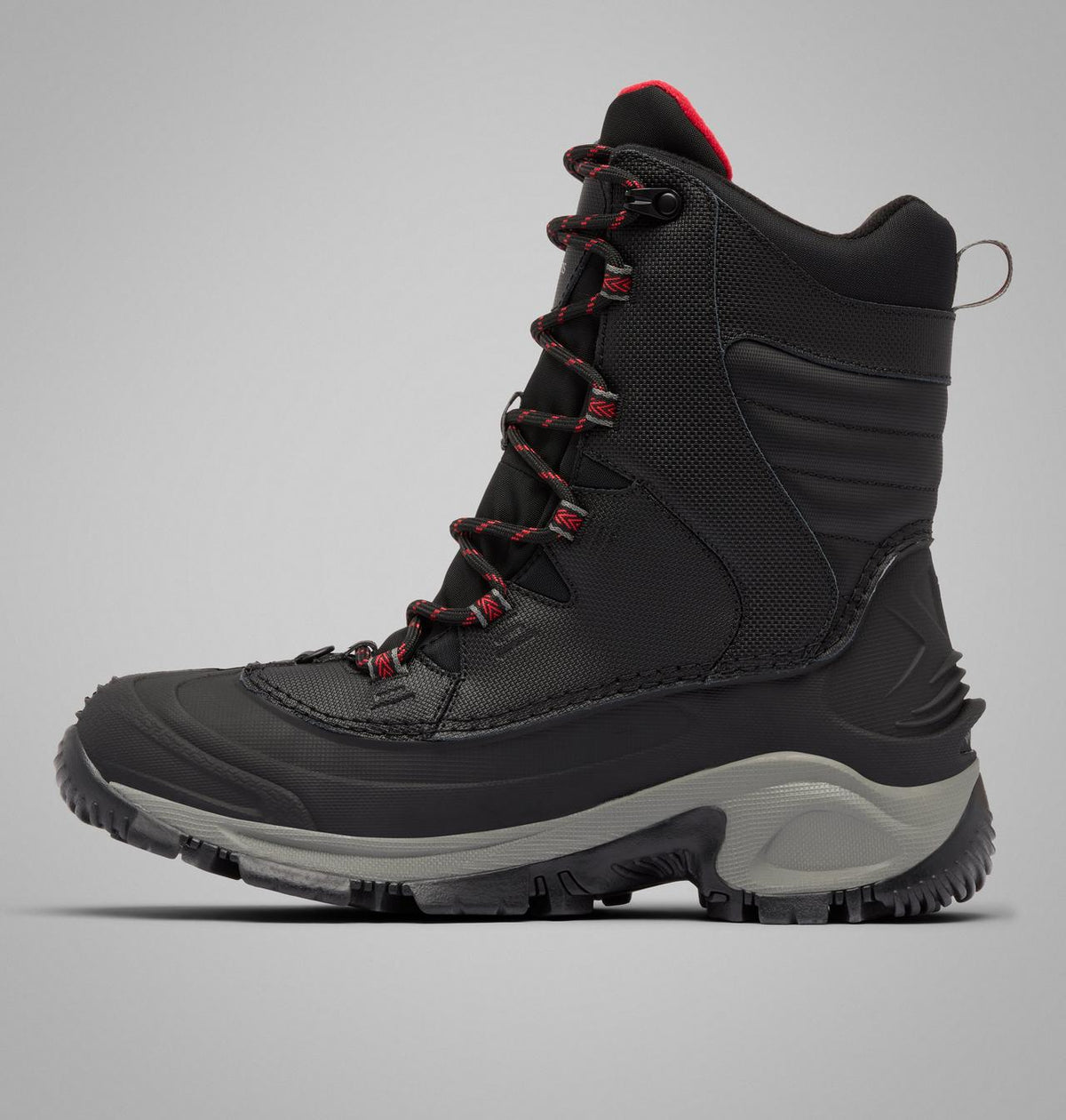 Columbia Bugaboot III Waterproof Snow Boots Men product view 6 — Black, Bright Red