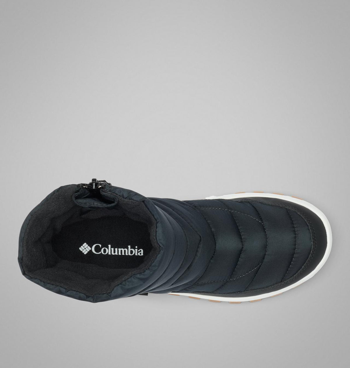 Columbia Snowtrot Waterproof Snow Boots Women product view 4 — Black, Sea Salt