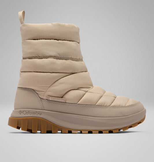 Columbia Snowtrot Waterproof Snow Boots Women product view 1 — Ancient Fossil, Oxford Tan