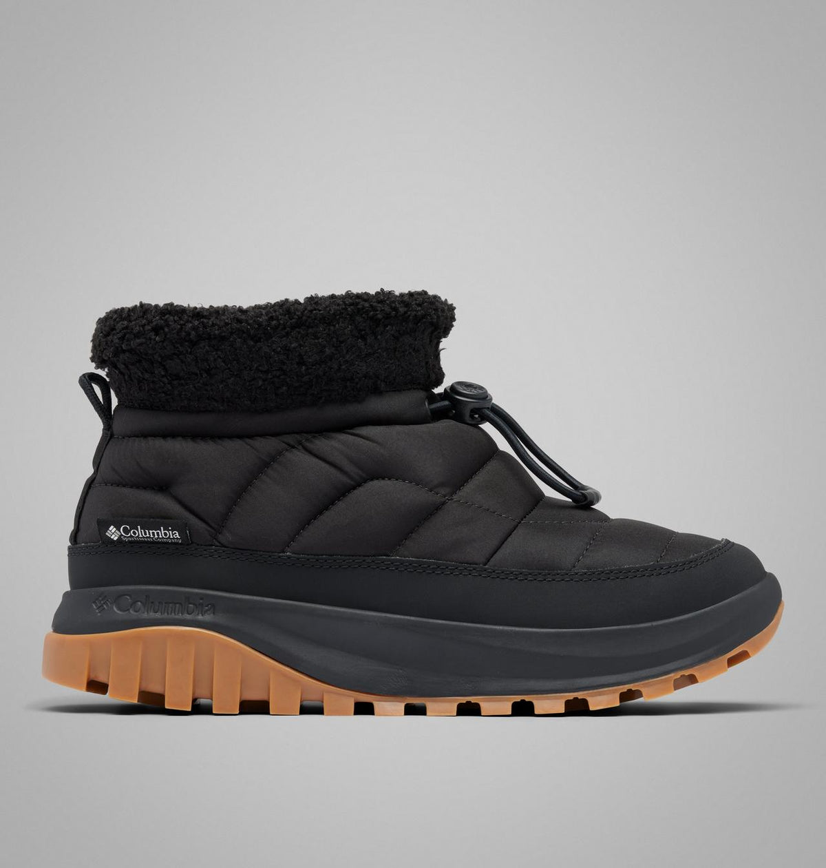 Columbia Snowtrot Shorty Winter Boots Women product view 1 — Black, Sea Salt