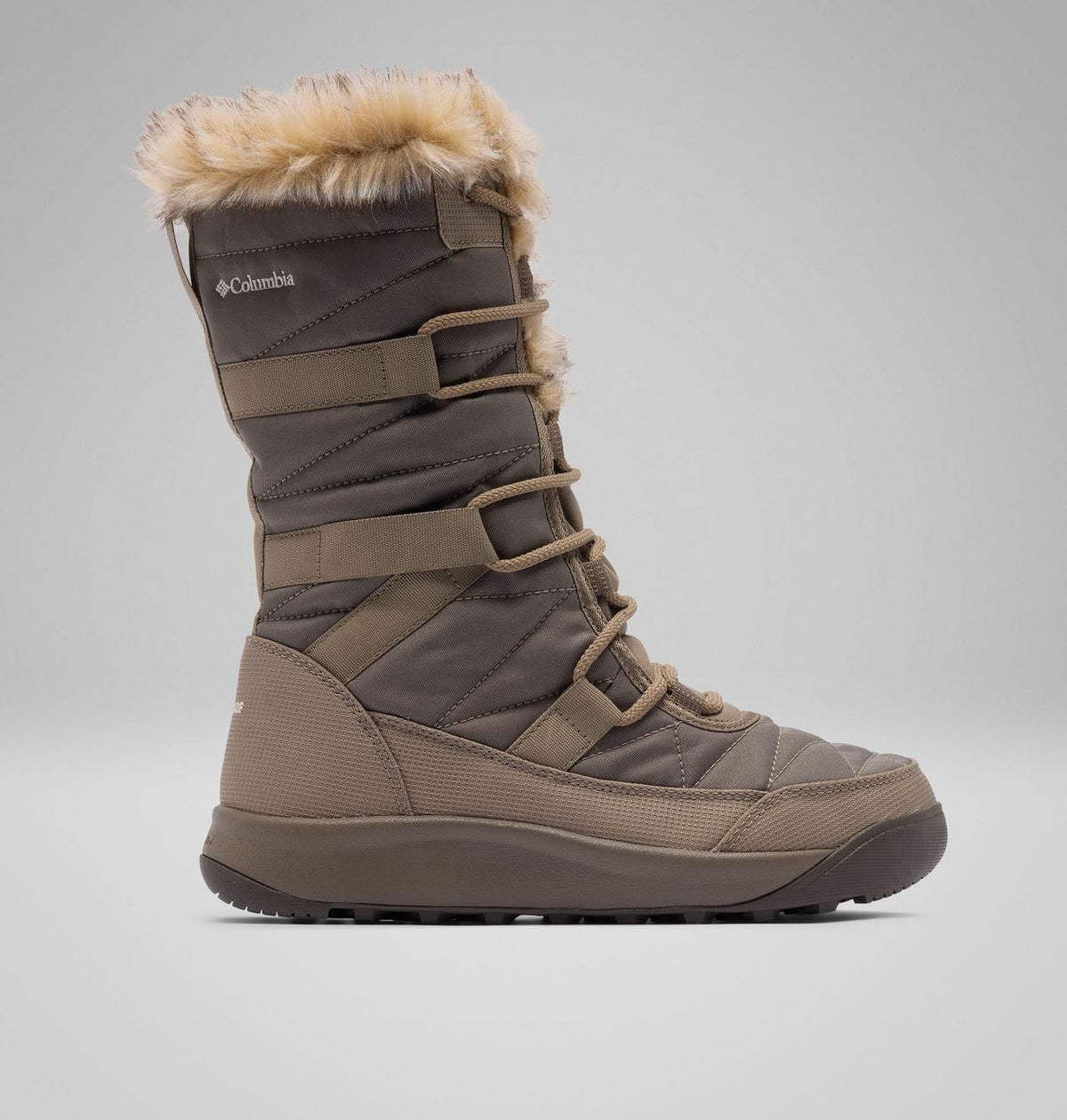 Columbia Minx IV Waterproof Tall Snow Boots Women product view 1 — Wet Sand, Khaki