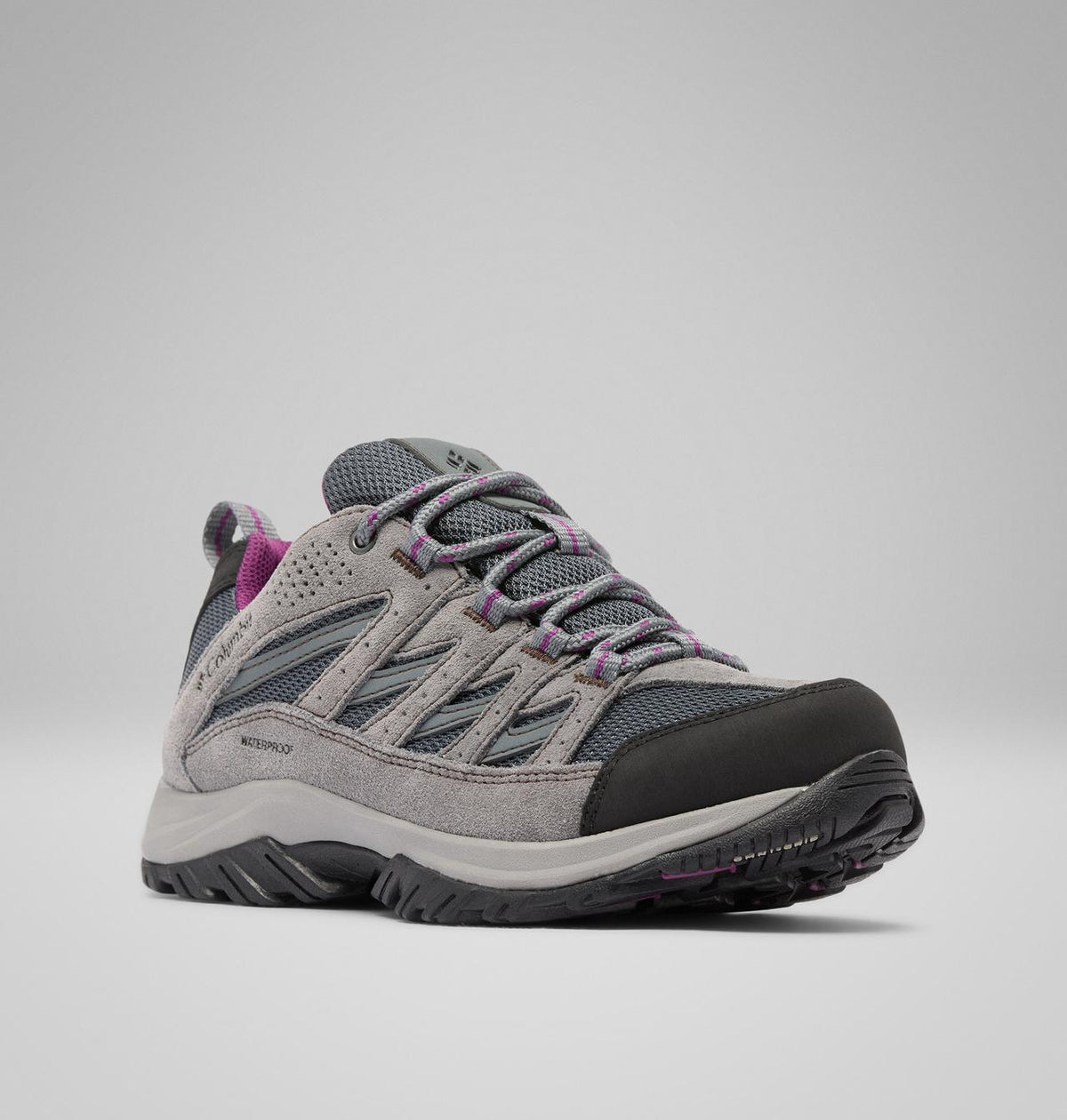 Columbia Crestwood II Waterproof Hiking Shoes Women product view 3 — Graphite, Wild Iris