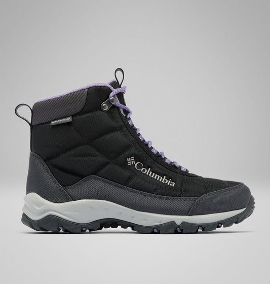 Columbia Firecamp Mid Waterproof Winter Boots Women product view 1 — Black, Plum Purple