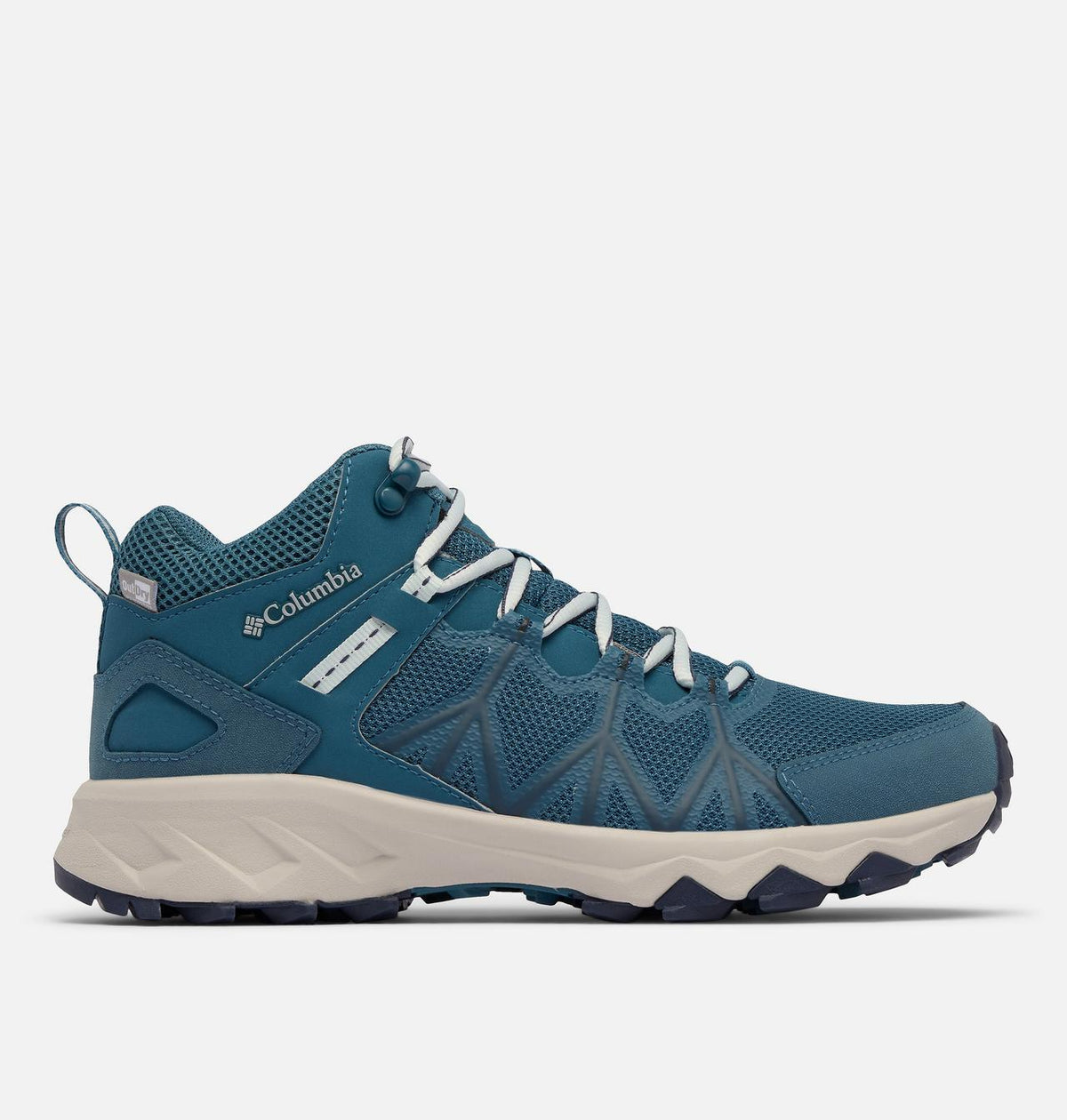 Columbia Peakfreak II Mid OutDry Hiking Shoes Women product view 1 — Blue Heron, Skylight