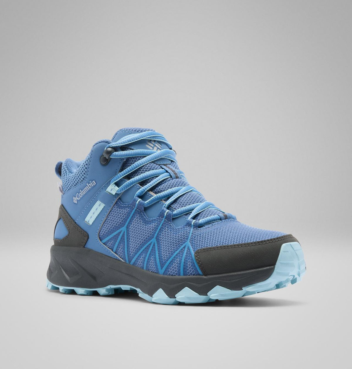 Columbia Peakfreak II Mid OutDry Hiking Shoes Women product view 3 — Blue Dusk, Marine Light