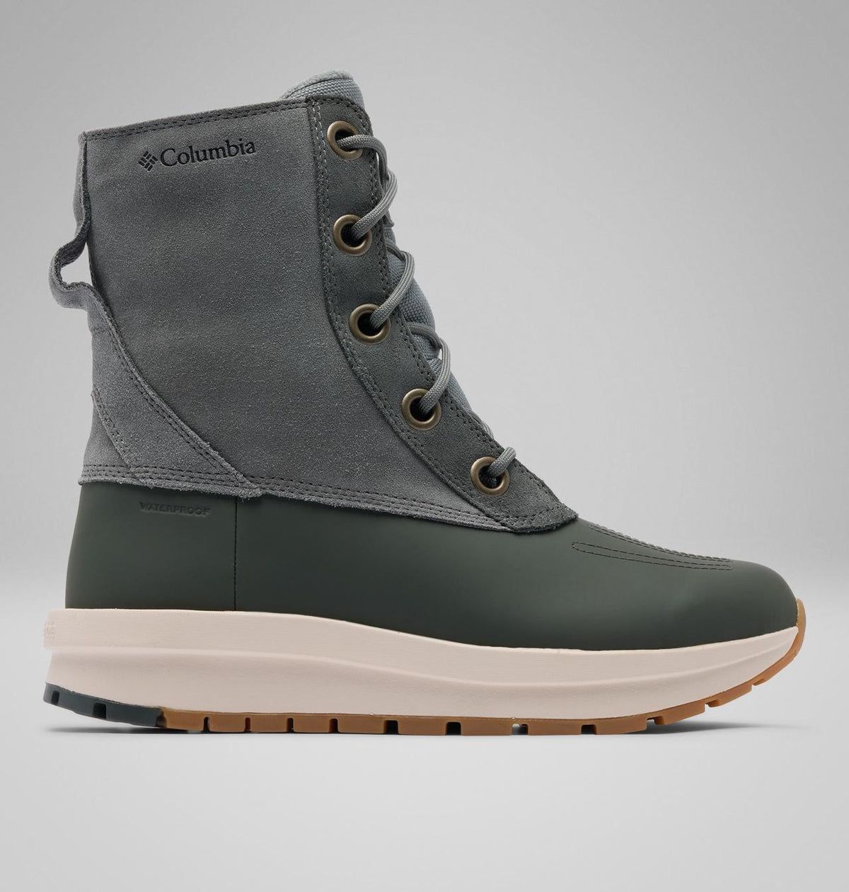 Columbia Moritza Shield II Omni-Heat Waterproof Snow Boots Women product view 1 — Sedona Sage, Gravel
