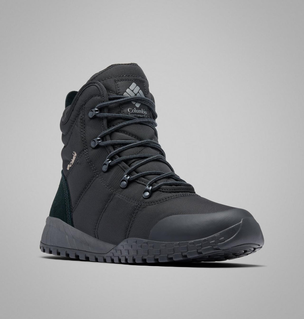 Columbia Fairbanks II Omni-Heat Waterproof Winter Boots Men product view 3 — Black, Titanium II