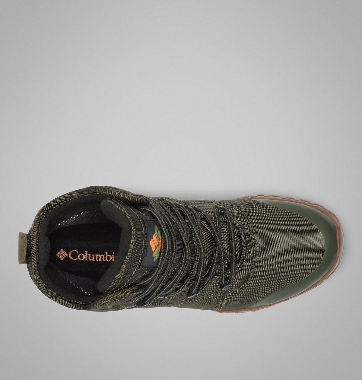 Columbia Fairbanks II Omni-Heat Waterproof Winter Boots Men product view 4 — Deep Olive, Desert Sun