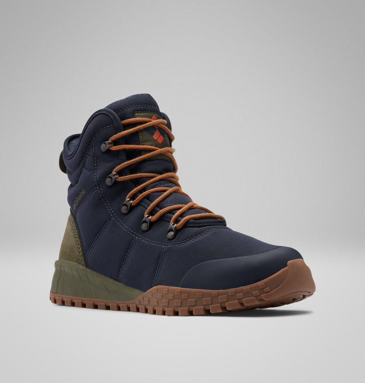 Columbia Fairbanks II Omni-Heat Waterproof Winter Boots Men product view 3 — Abyss, Dark Adobe