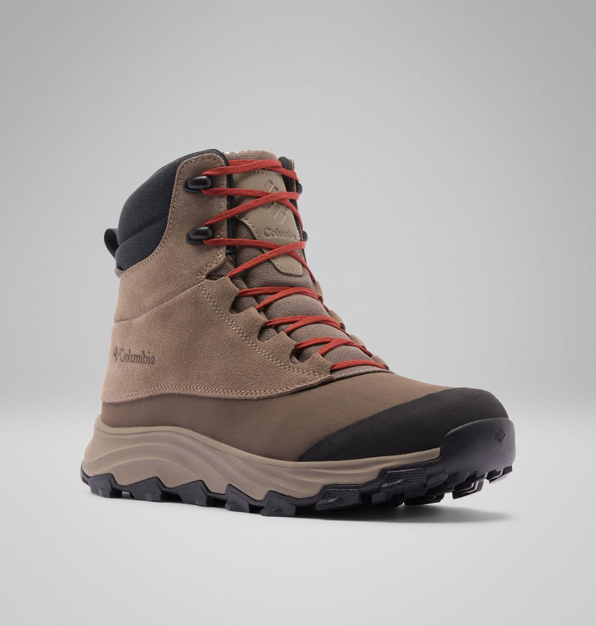 Columbia Expeditionist Shield II Waterproof Winter Boots Men product view 3 — Wet Sand, Red Oxide