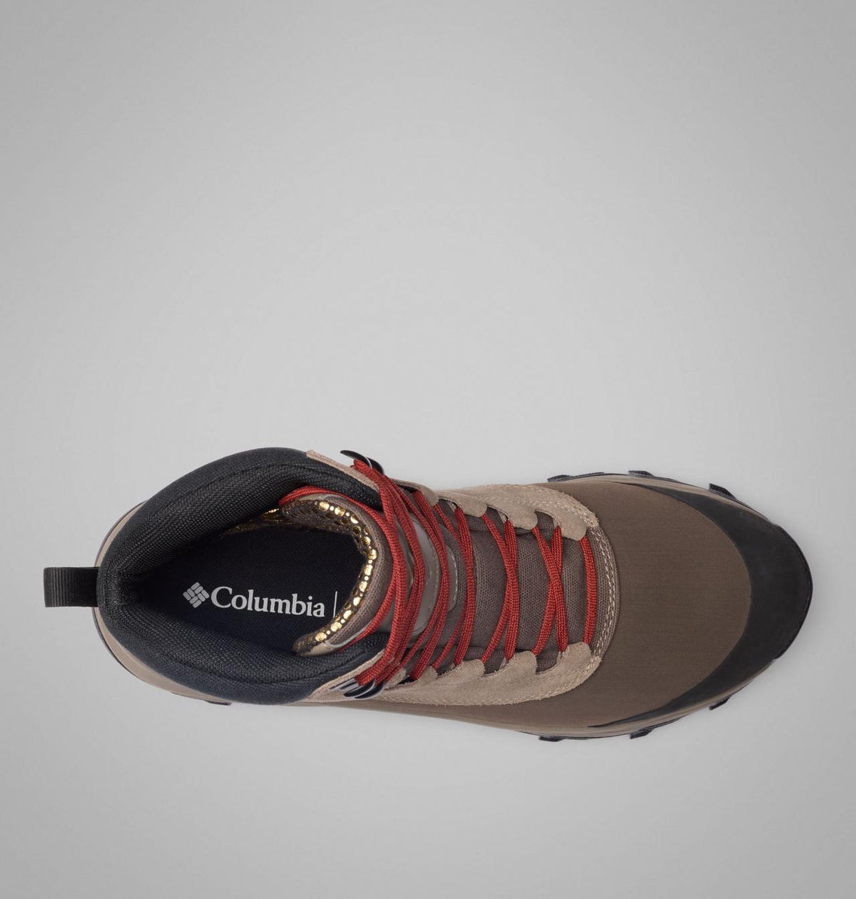 Columbia Expeditionist Shield II Waterproof Winter Boots Men product view 4 — Wet Sand, Red Oxide