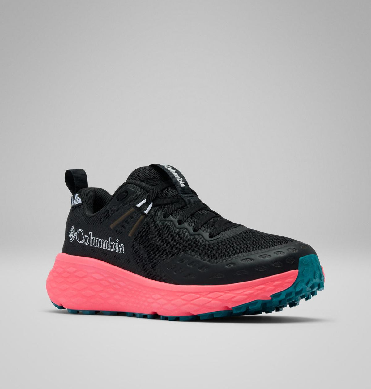 Columbia Konos TRS II OutDry Hiking Shoes Women product view 3 — Black, Neon Sunrise