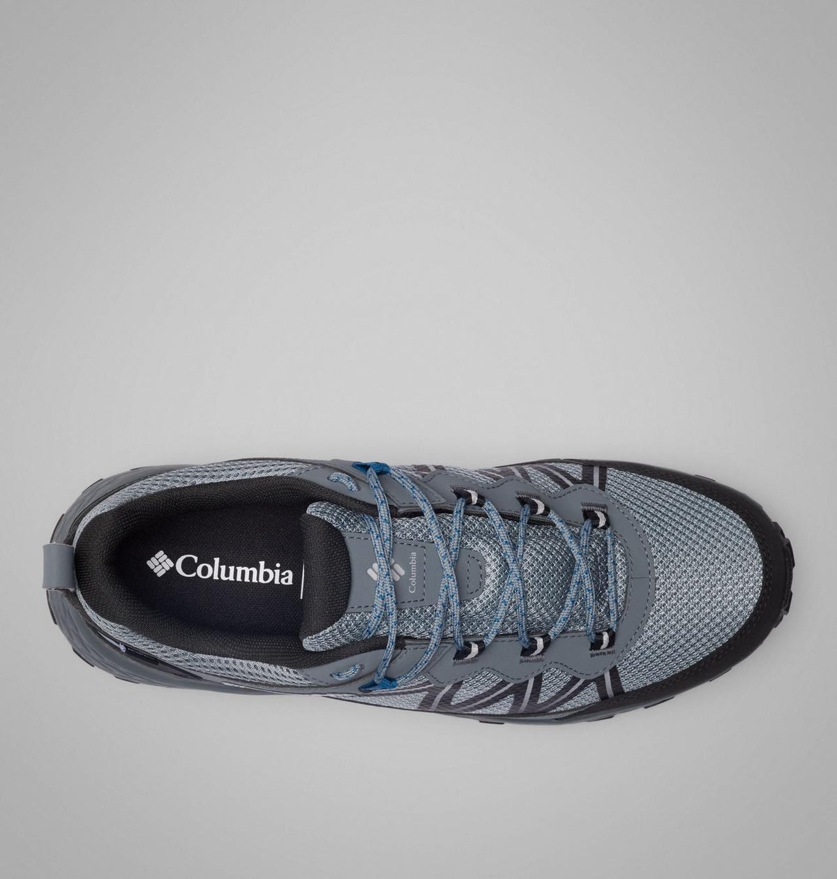 Columbia Peakfreak Rush OutDry Hiking Shoes Men product view 4 — Cinder Grey, Phoenix Blue