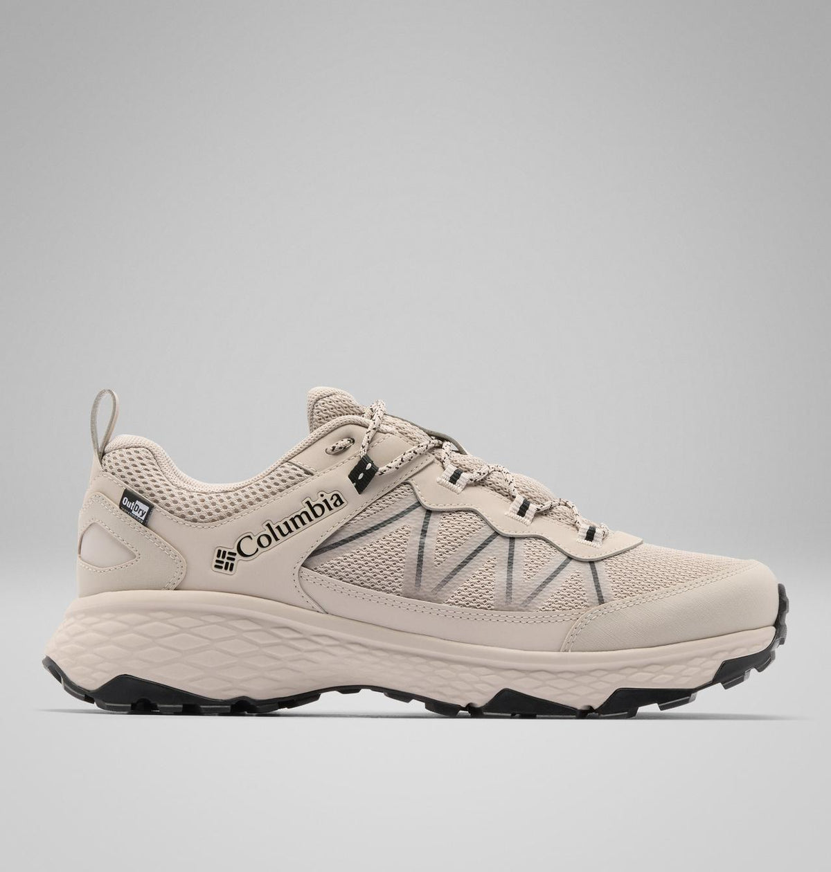 Columbia Peakfreak Rush OutDry Hiking Shoes Men product view 1 — Soft Taupe, Black