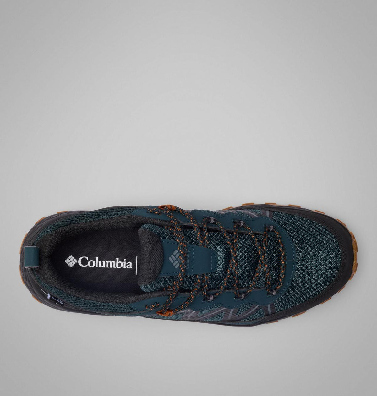Columbia Peakfreak Rush OutDry Hiking Shoes Men product view 4 — Blue Spruce, Caramel