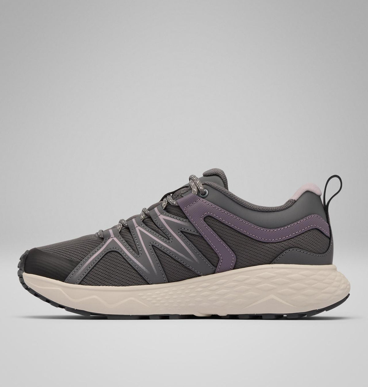 Columbia Peakfreak Roam Waterproof Hiking Shoes Women product view 6 — City Grey, Granite Purple