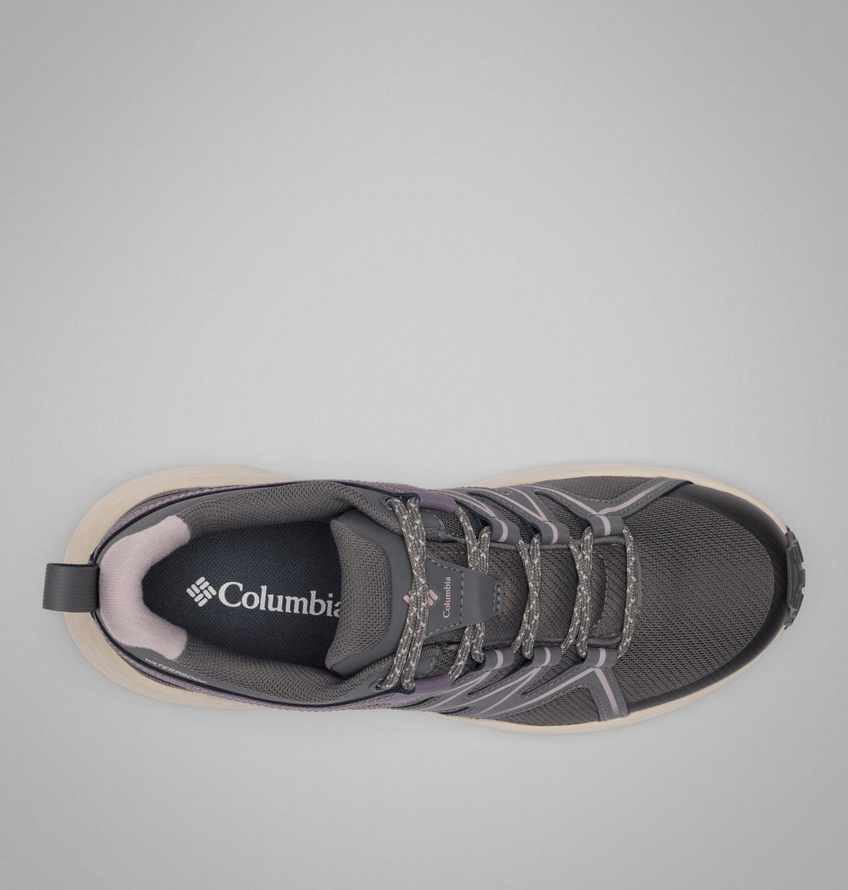 Columbia Peakfreak Roam Waterproof Hiking Shoes Women product view 4 — City Grey, Granite Purple