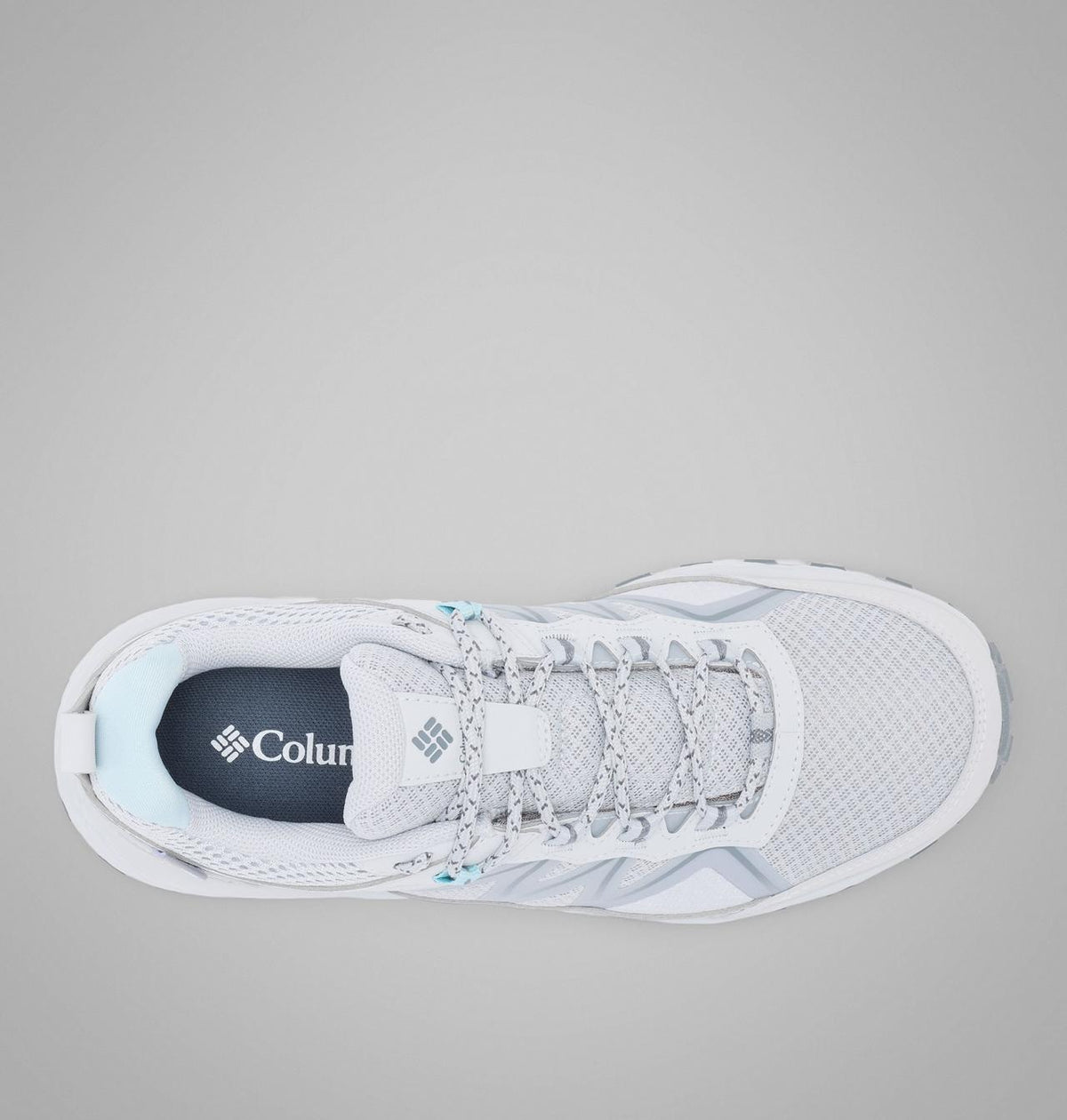 Columbia Peakfreak Rush OutDry Hiking Shoes Women product view 4 — Grey Ice, Marine Light