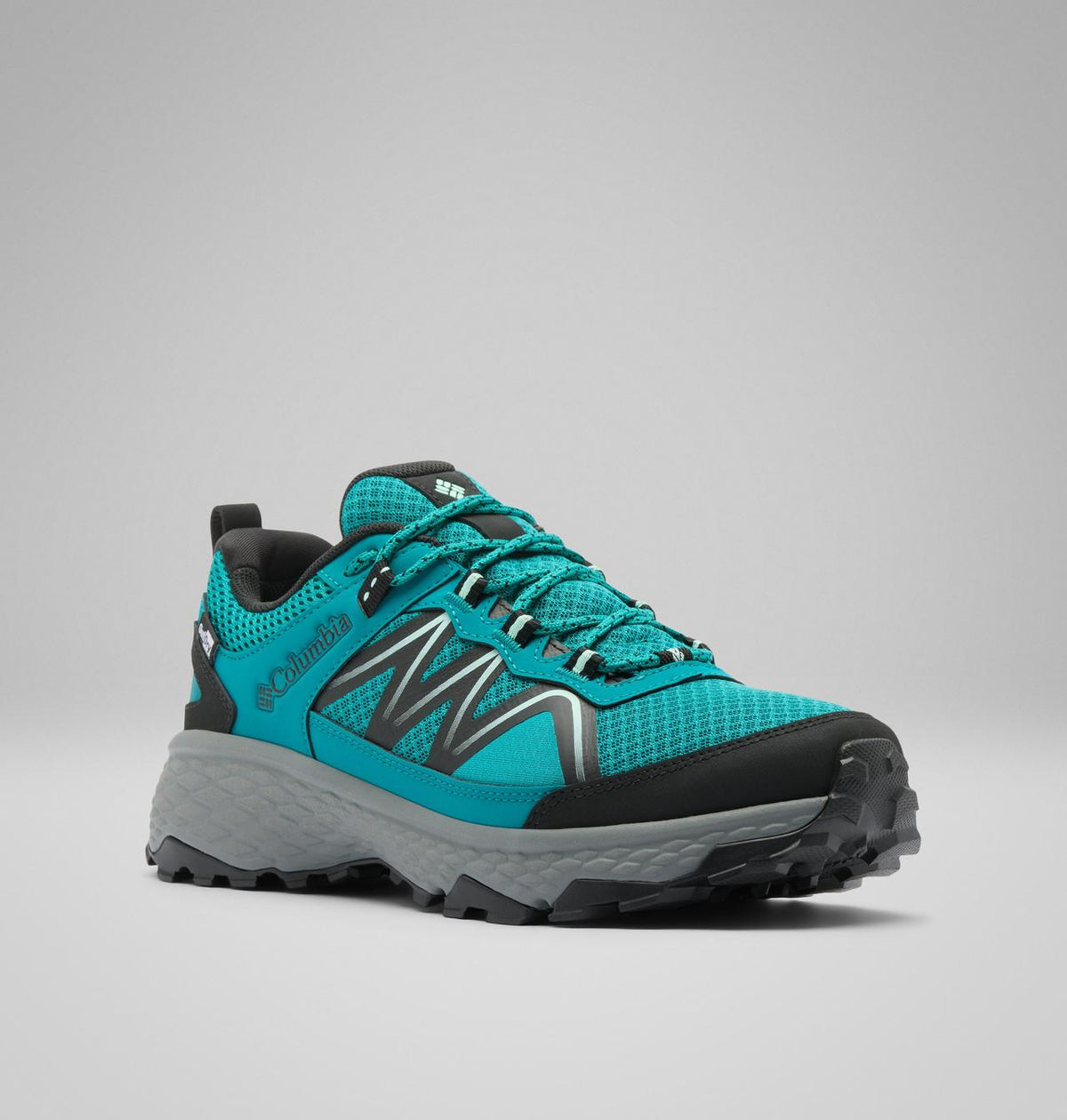 Columbia Peakfreak Rush OutDry Hiking Shoes Women product view 3 — Teal Chloride, Sea Ice