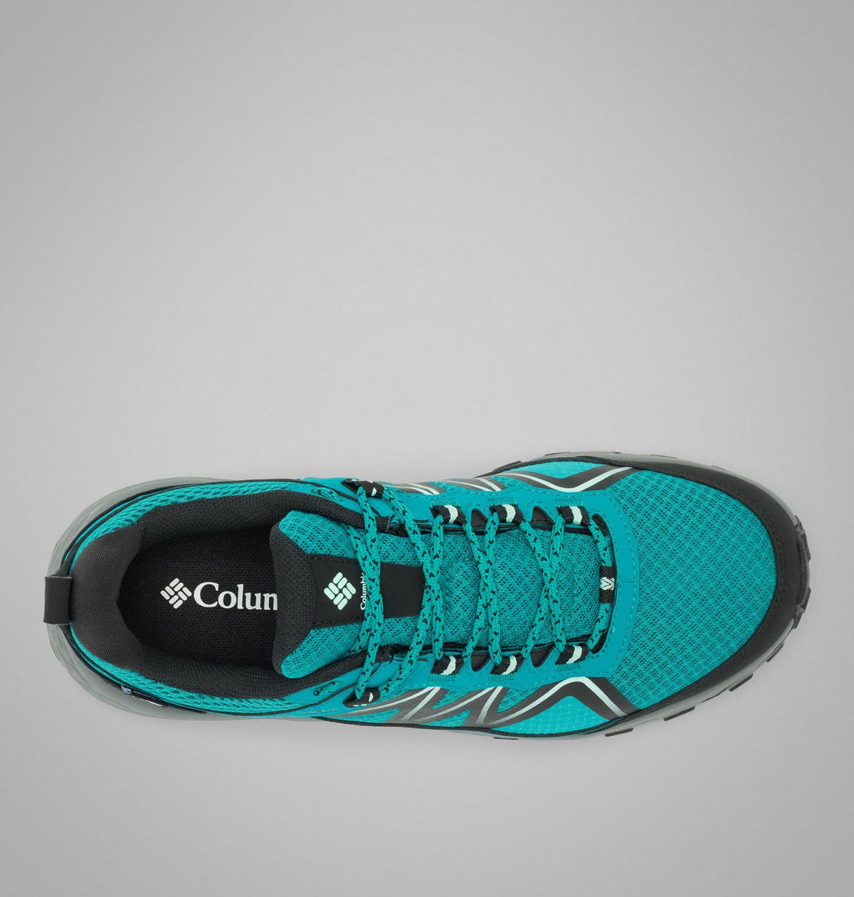 Columbia Peakfreak Rush OutDry Hiking Shoes Women product view 4 — Teal Chloride, Sea Ice