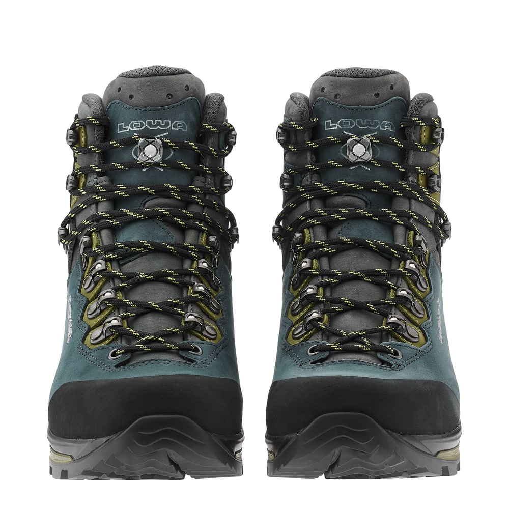 LOWA Camino Evo GTX product view 4 — steel blue/kiwi