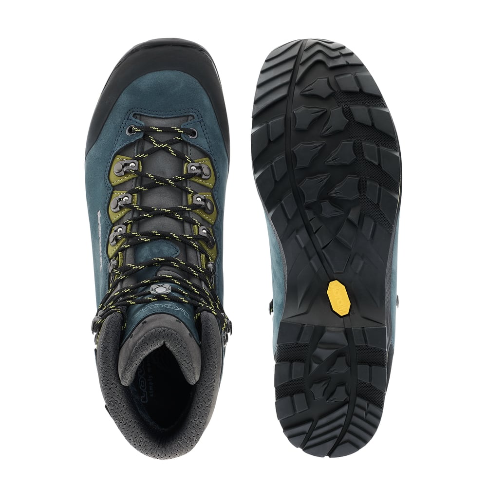 LOWA Camino Evo GTX product view 5 — steel blue/kiwi