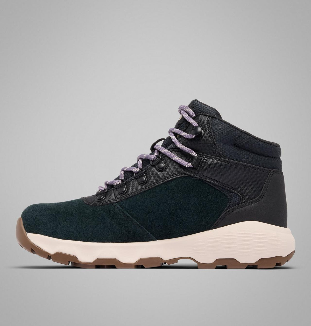 Columbia Newton Wander Waterproof Hiking Boots Women product view 6 — Black, Granite Purple