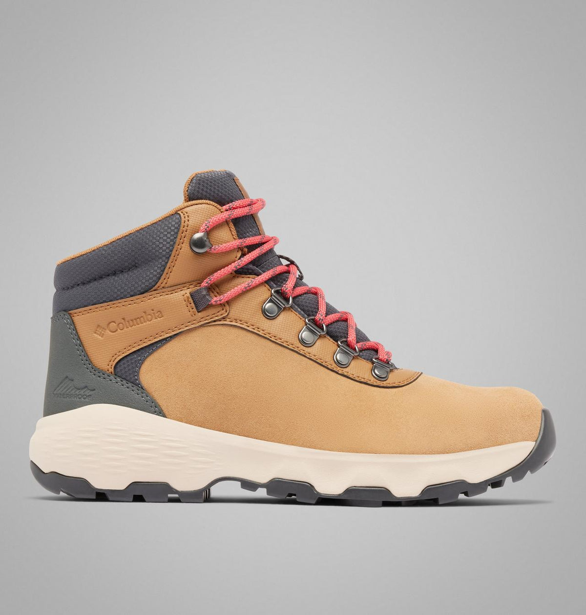 Columbia Newton Wander Waterproof Hiking Boots Women product view 1 — Elk, Sunset Red