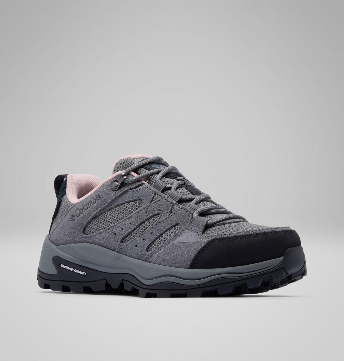 Columbia Redmond IV Waterproof Hiking Shoes Women product view 3 — Ti Grey Steel, Mineral Pink