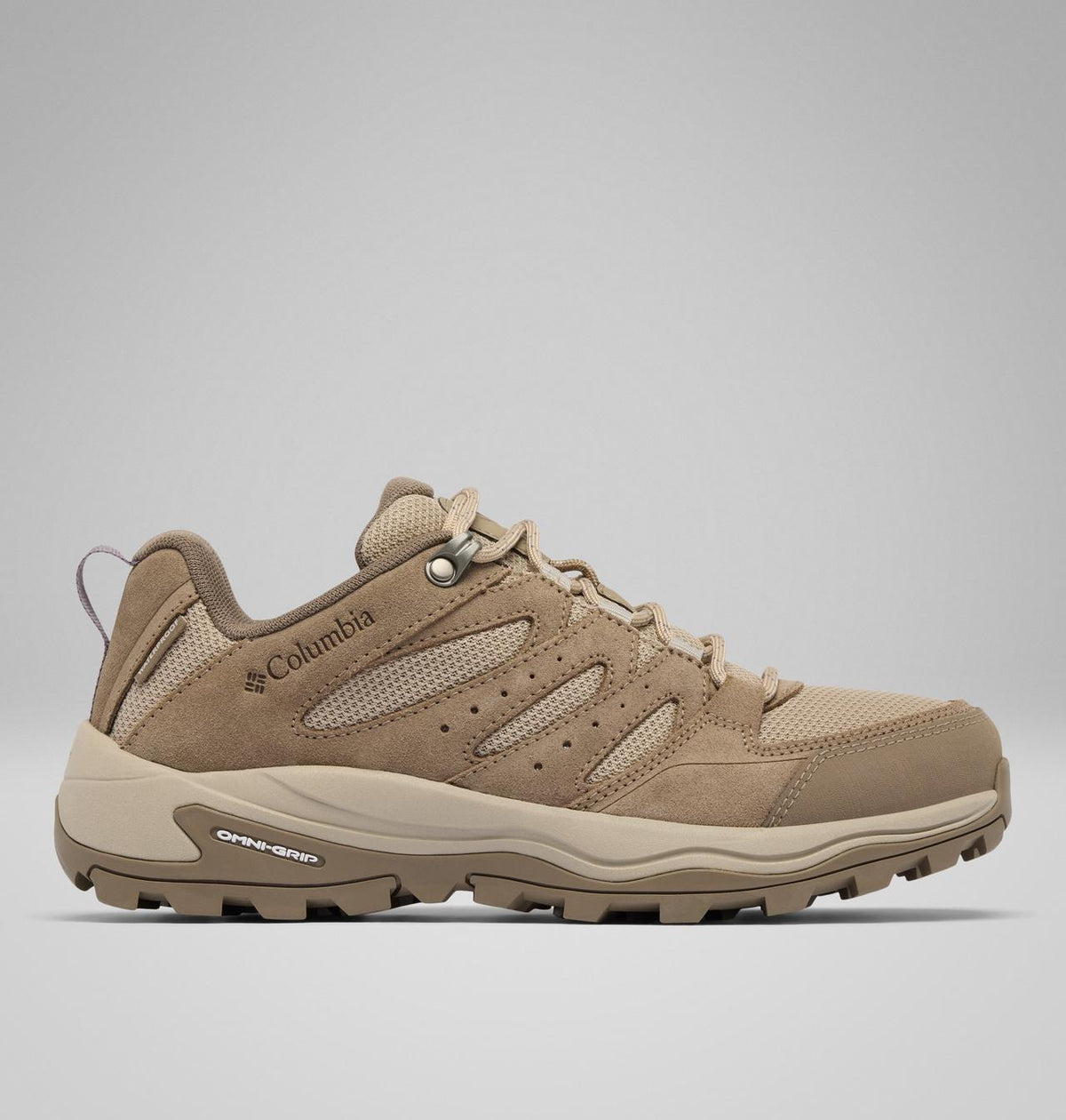 Columbia Redmond IV Waterproof Hiking Shoes Women product view 1 — Wet Sand, Graphite Purple