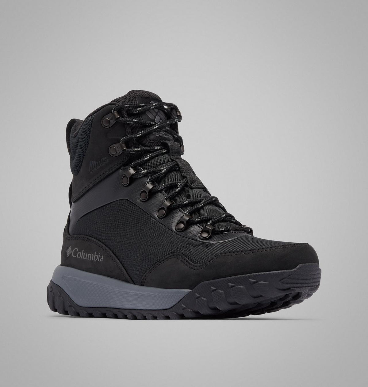 Columbia Burnsider Omni-Heat Infinity Waterproof Winter Boots Men product view 3 — Black, City Grey