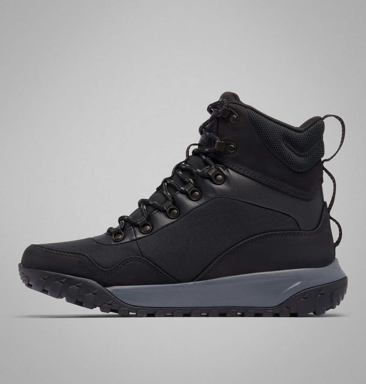 Columbia Burnsider Omni-Heat Infinity Waterproof Winter Boots Men product view 6 — Black, City Grey