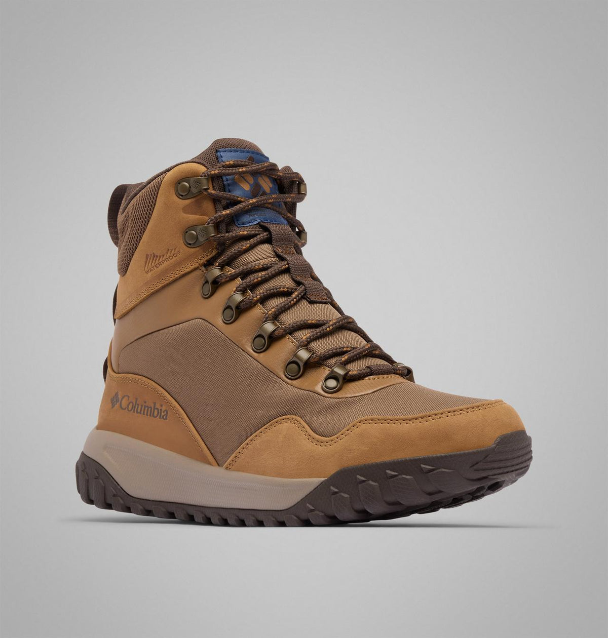 Columbia Burnsider Omni-Heat Infinity Waterproof Winter Boots Men product view 3 — Dark Brown, Dark Mountain