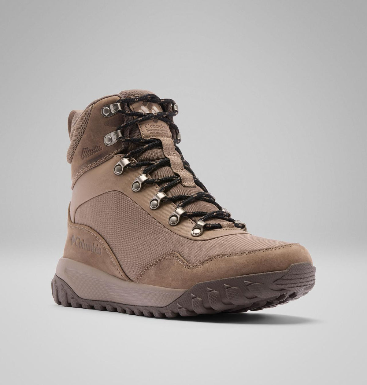 Columbia Burnsider Omni-Heat Infinity Waterproof Winter Boots Men product view 3 — Wet Sand, Khaki