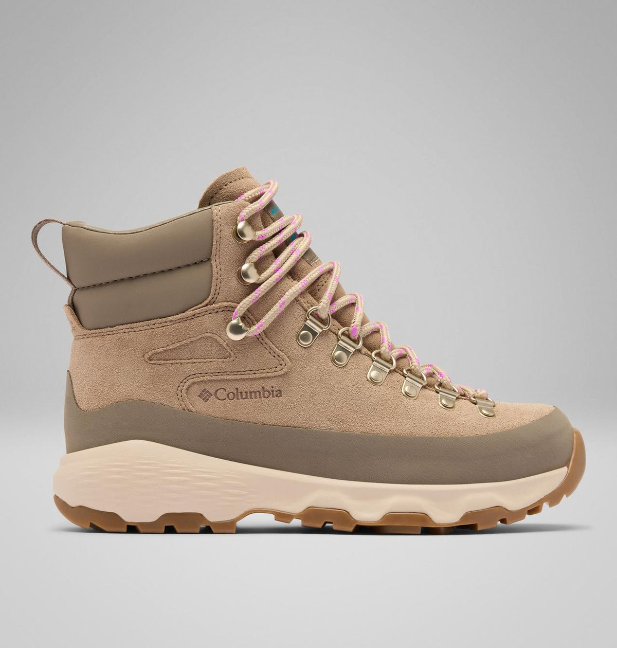 Columbia Newton Alpine PT Waterproof Boots Women product view 1 — Oxford Tan, Foxglove