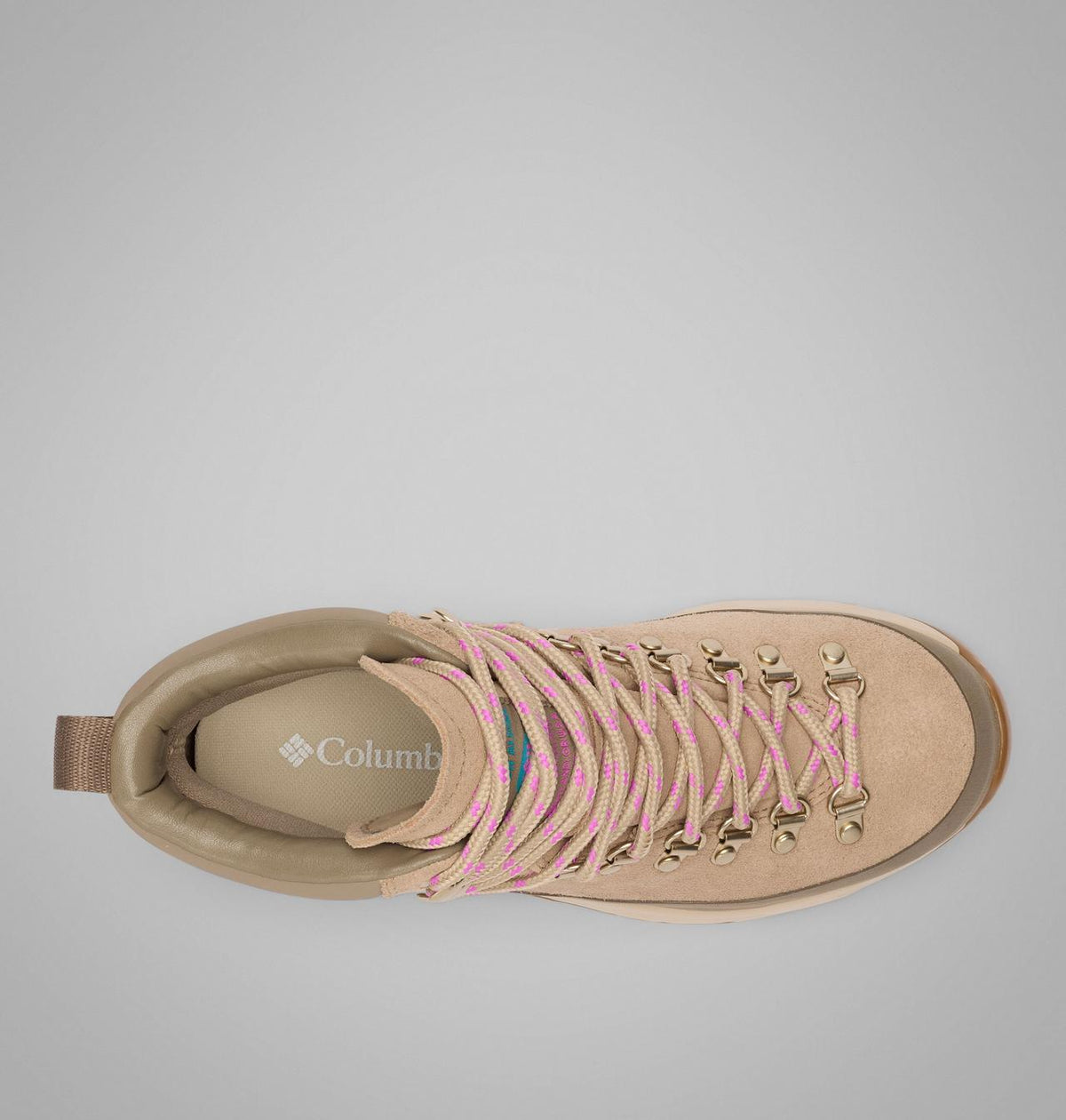 Columbia Newton Alpine PT Waterproof Boots Women product view 4 — Oxford Tan, Foxglove