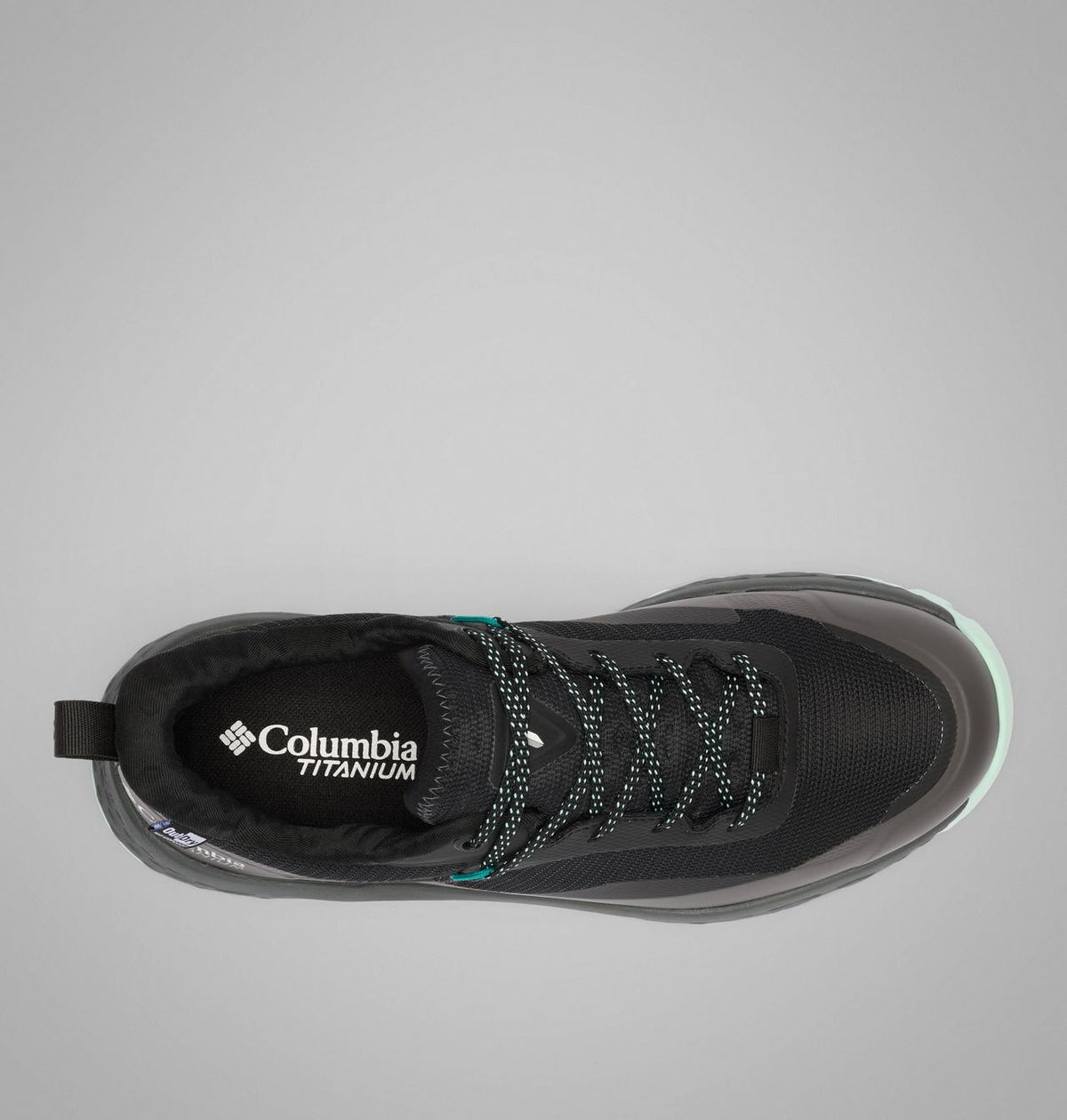 Columbia Tellurix Titanium OutDry Hiking Shoes Women product view 4 — Black, Sea Ice