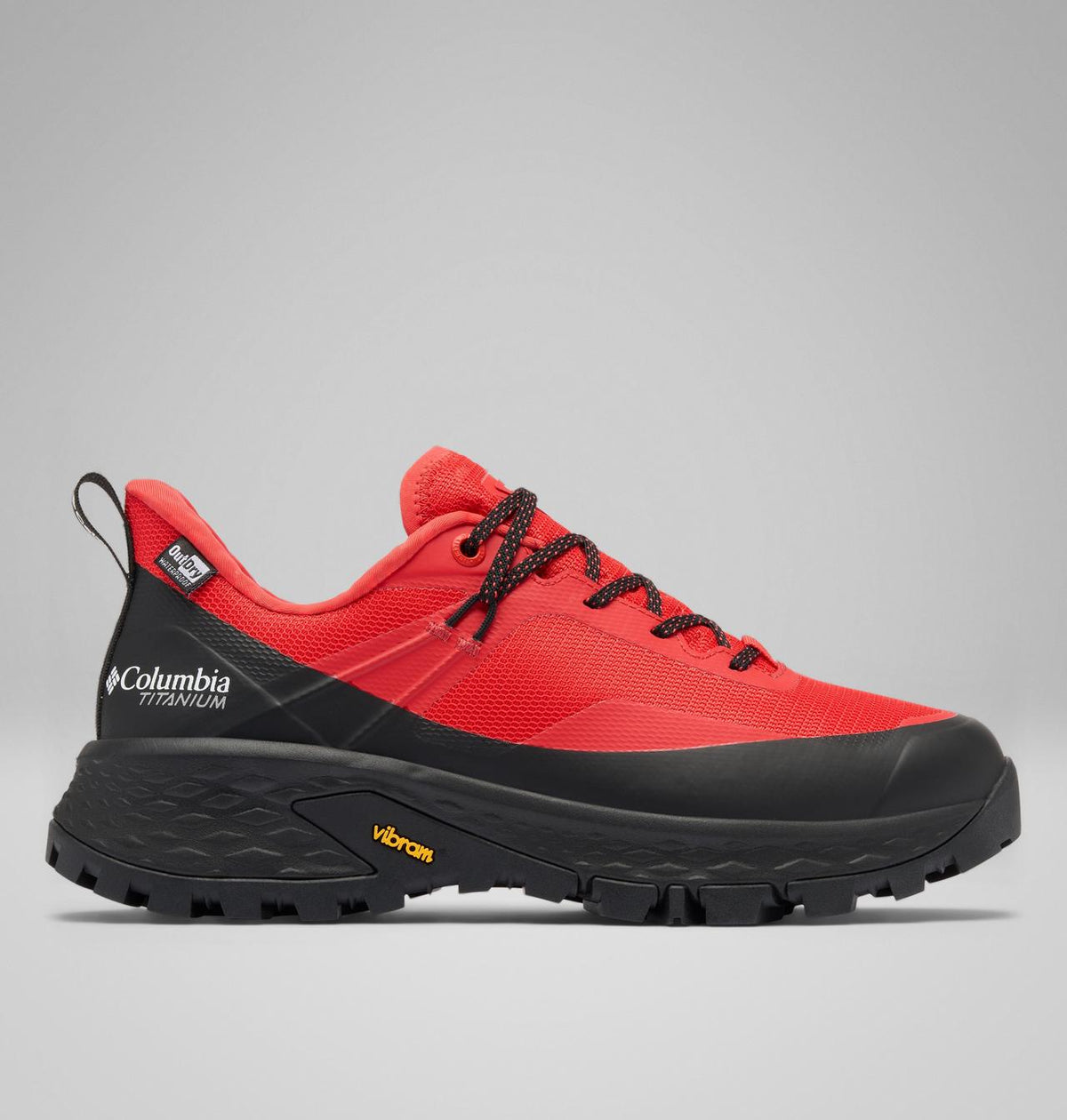 Columbia Tellurix Titanium OutDry Hiking Shoes Women product view 1 — Poppy Red, Black