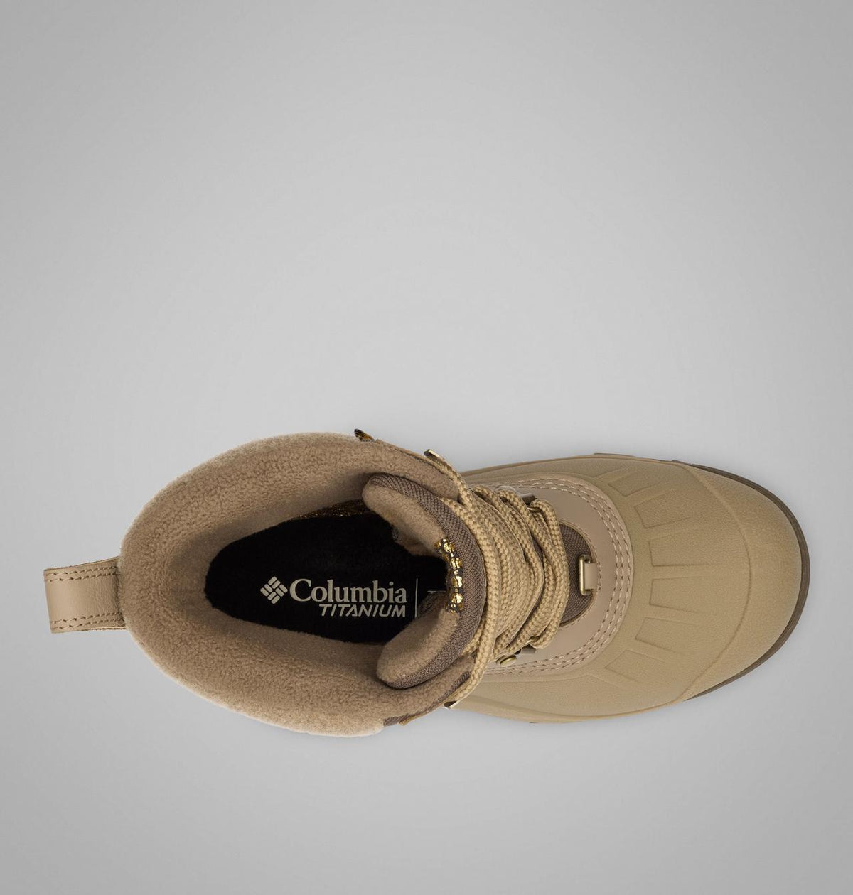 Columbia Bugaboot Peak OutDry Snow Boots Women product view 4 — Khaki, Wet Sand