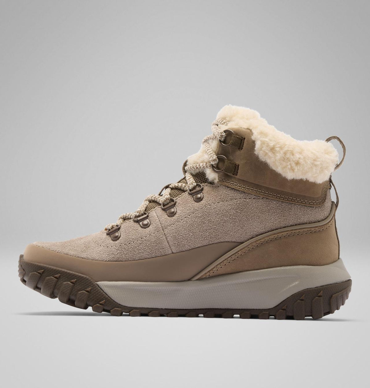 Columbia Burnsider Cozy Mid Waterproof Winter Boots Women product view 6 — Wet Sand, Mud