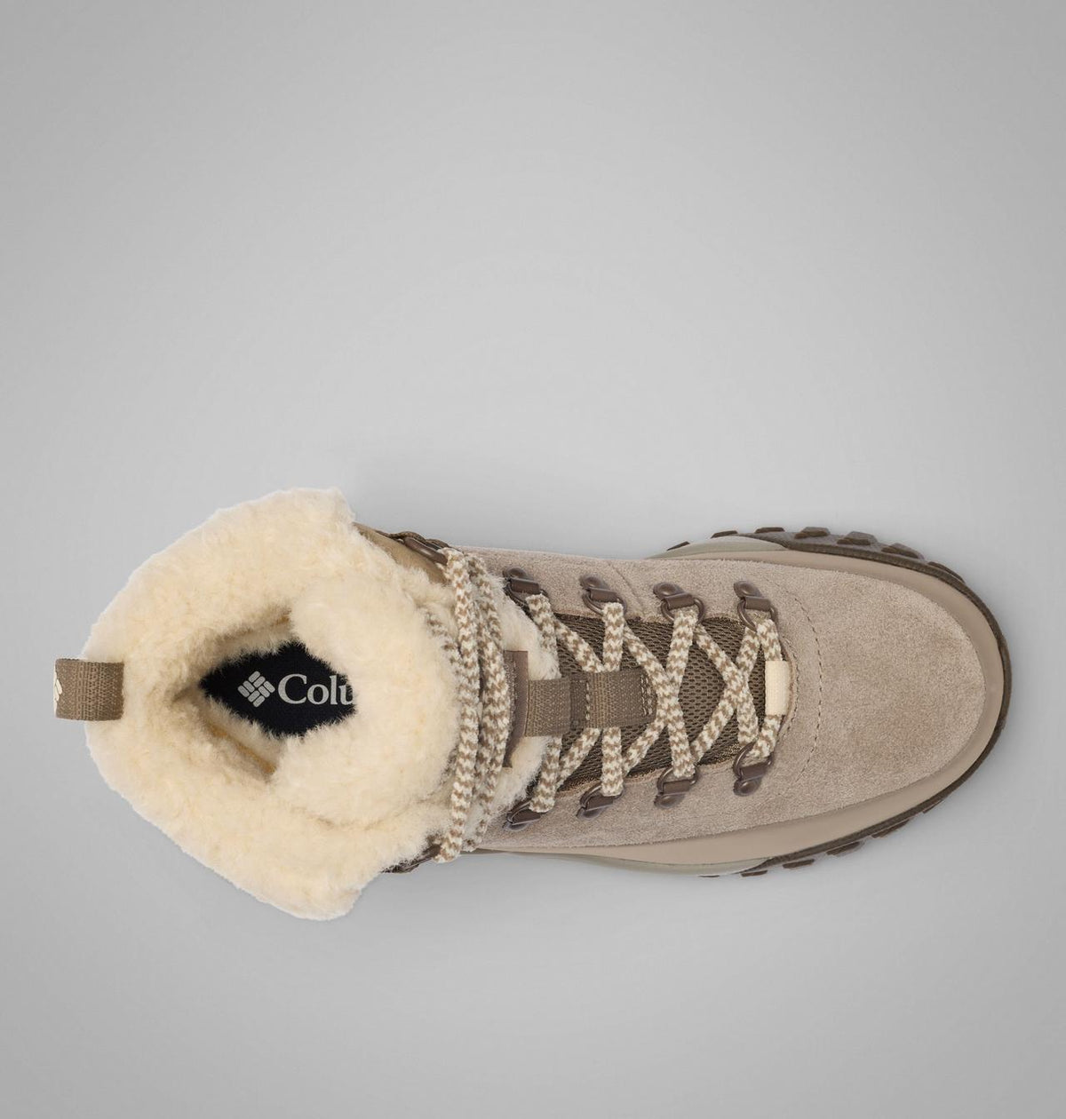 Columbia Burnsider Cozy Mid Waterproof Winter Boots Women product view 4 — Wet Sand, Mud