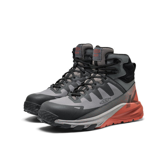 KEEN Targhee Blur Waterproof Work Boot (Carbon Toe) Men product view 2 — Steel Grey/Black